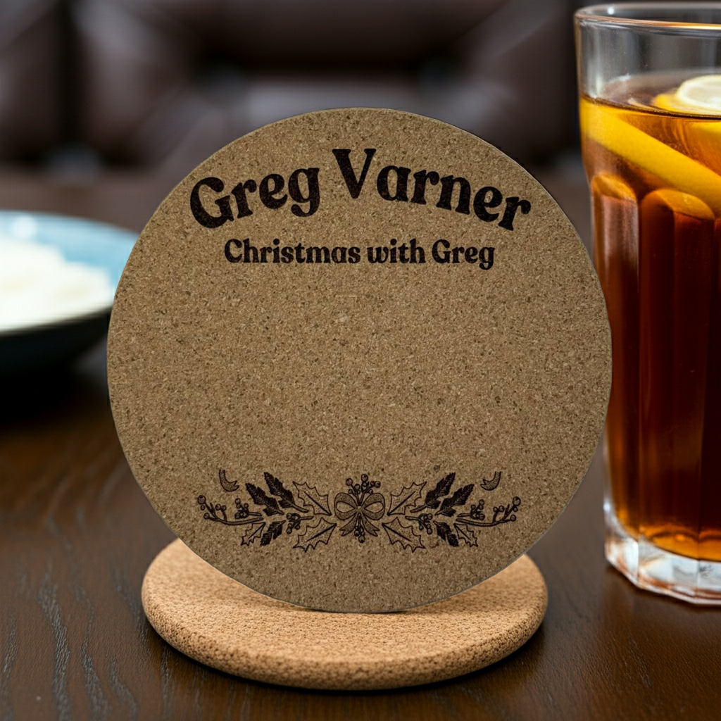 Laser Engraved Round Cork Coasters Laser Engraved Round Cork Coasters