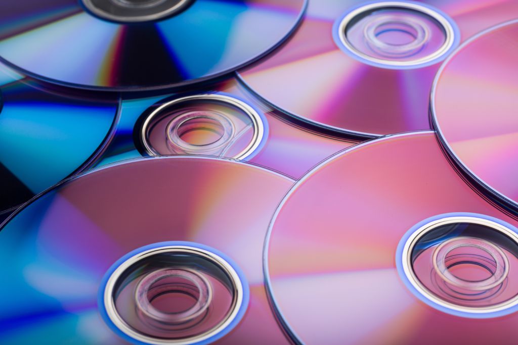 DVDs scattered in a pile